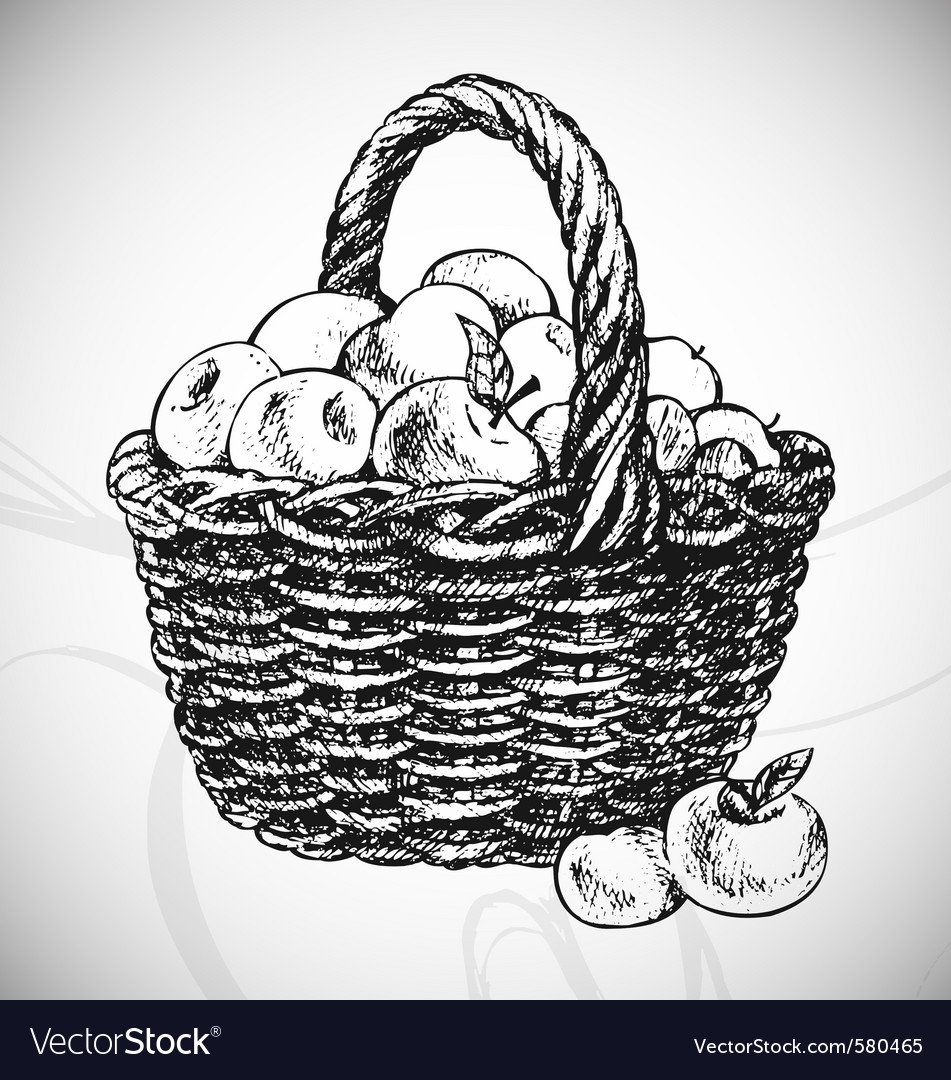 Корзина с грибами раскраска