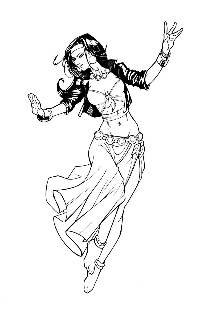 Раскраска восточные танцы