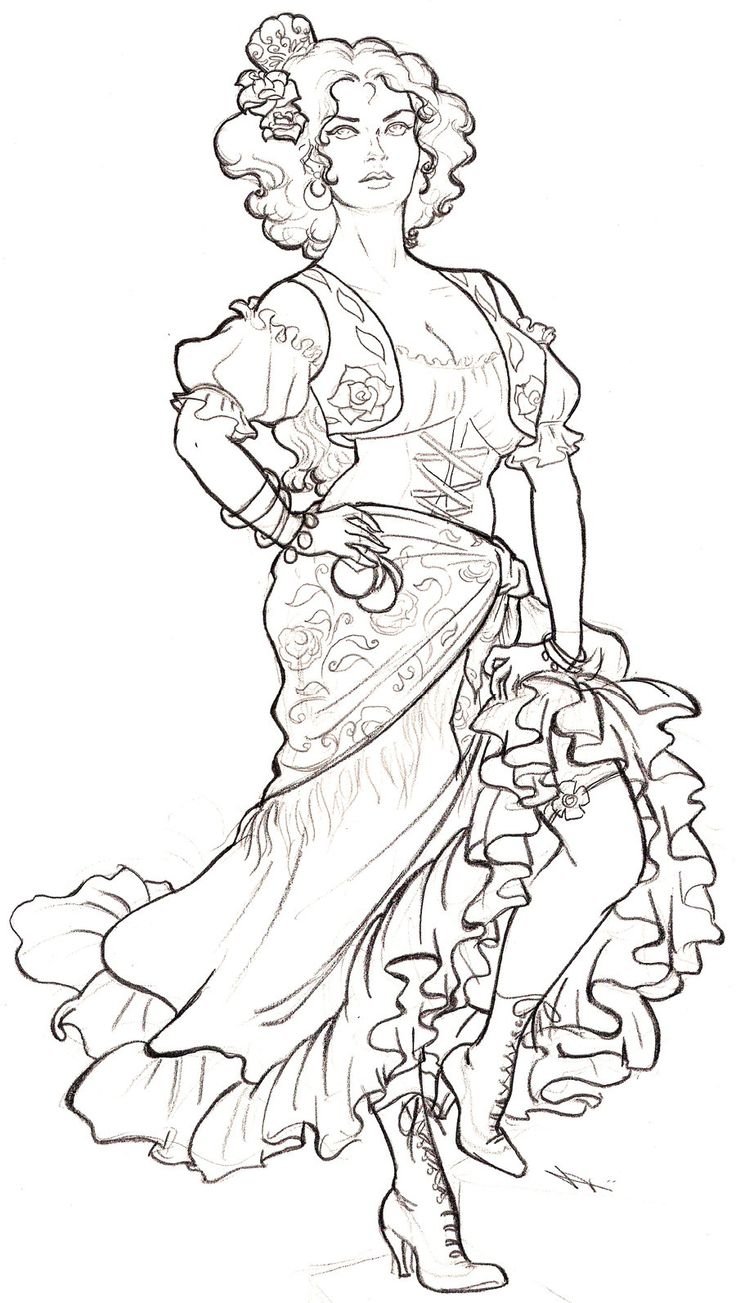 Раскраска национальный танец