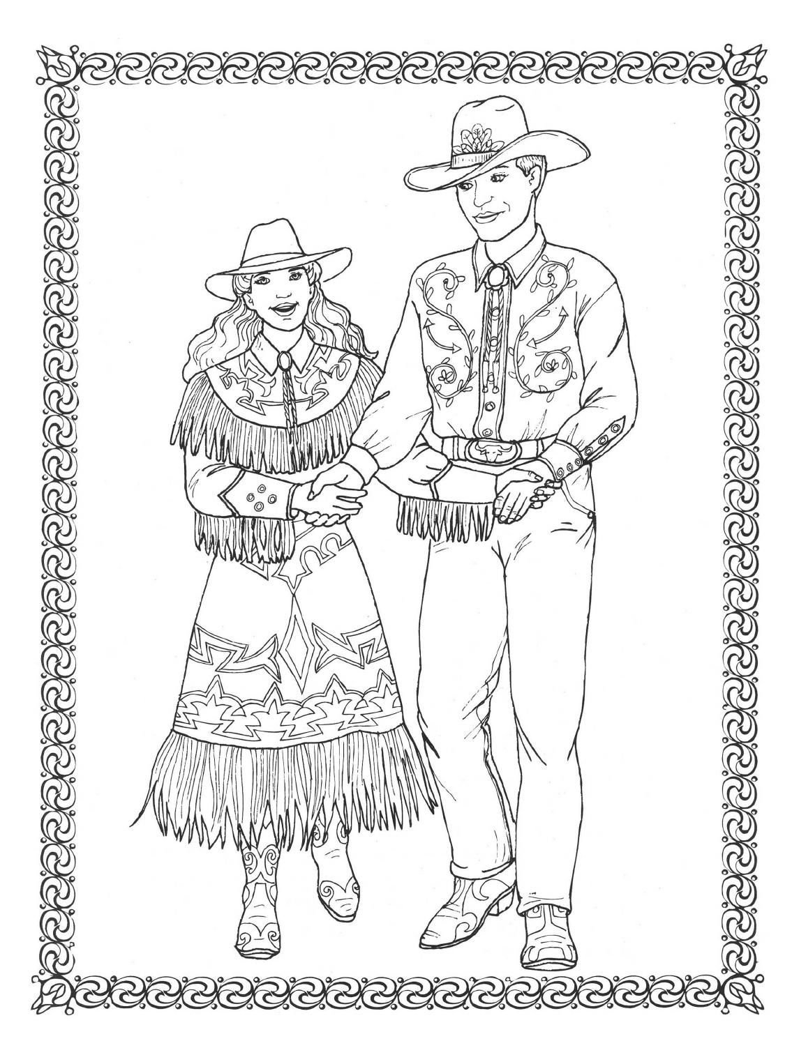 Раскраски антистресс девушки в платьях