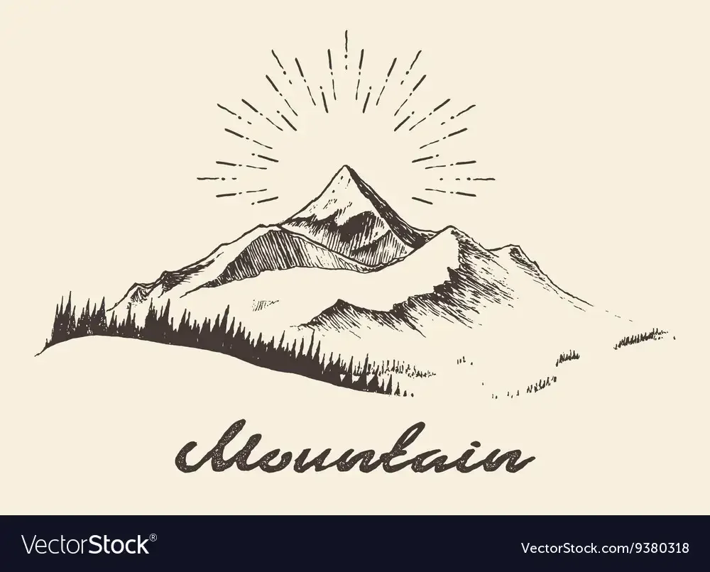 Горы рисование для детей