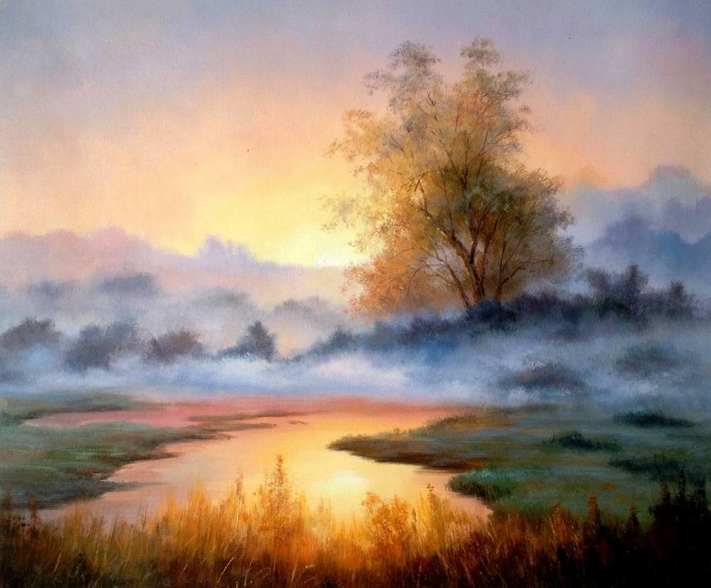 Простые Акварельные пейзажи