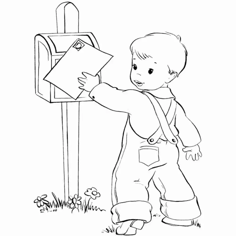 Почтальон раскраска для детей