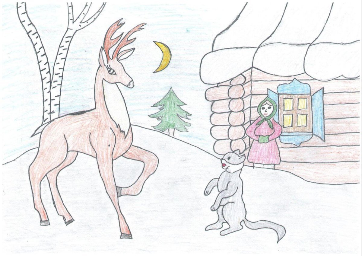 Раскраска по сказу Бажова серебряное копытце