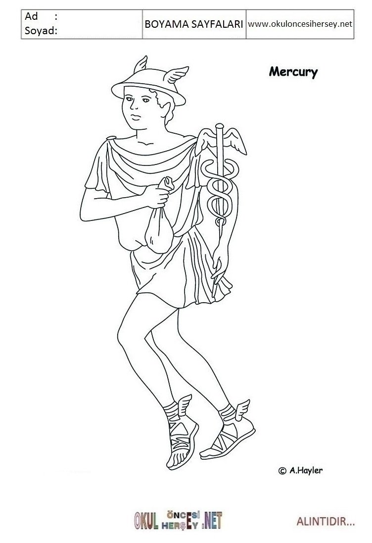 Гермес Бог древней Греции эскиз