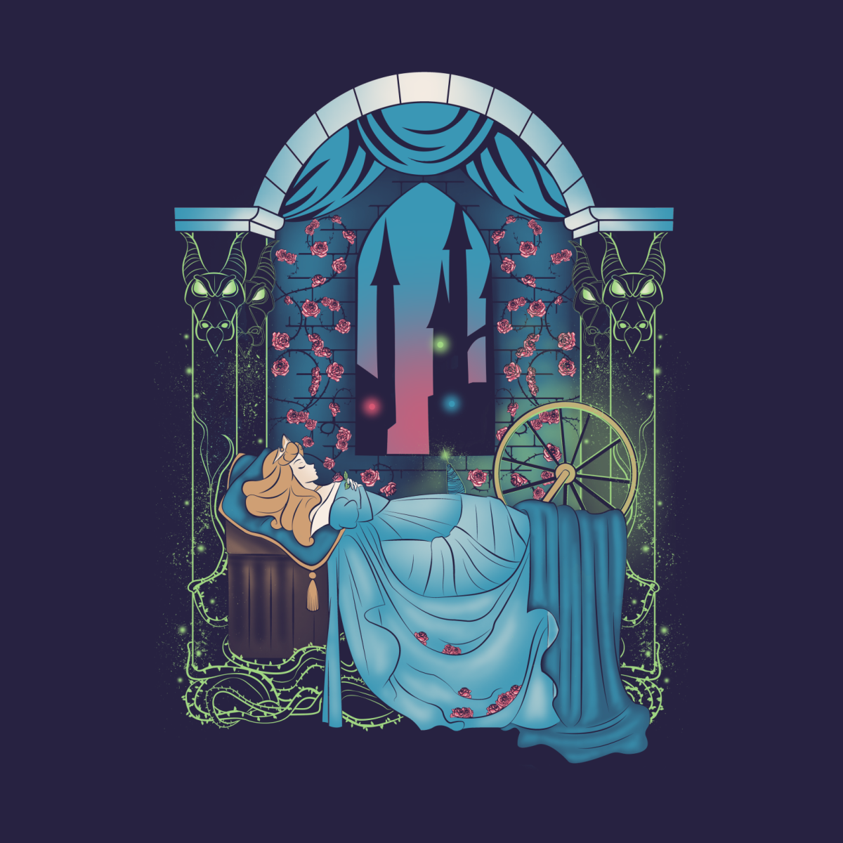 Спящая красавица арт Постер