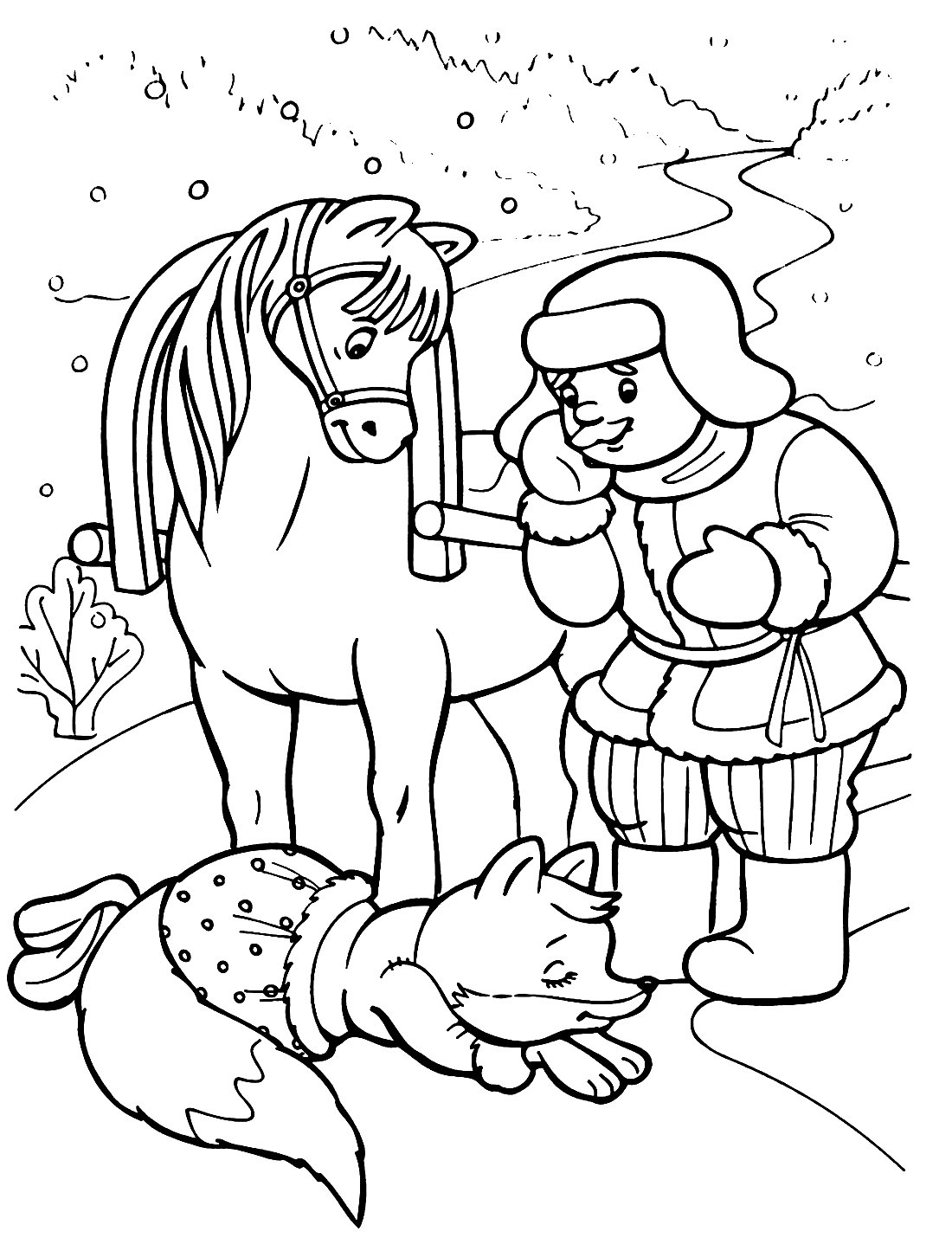 Лисичка сестричка и серый волк раскраска