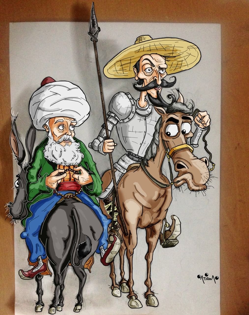 Ходжа Насреддин рисунок карандашом