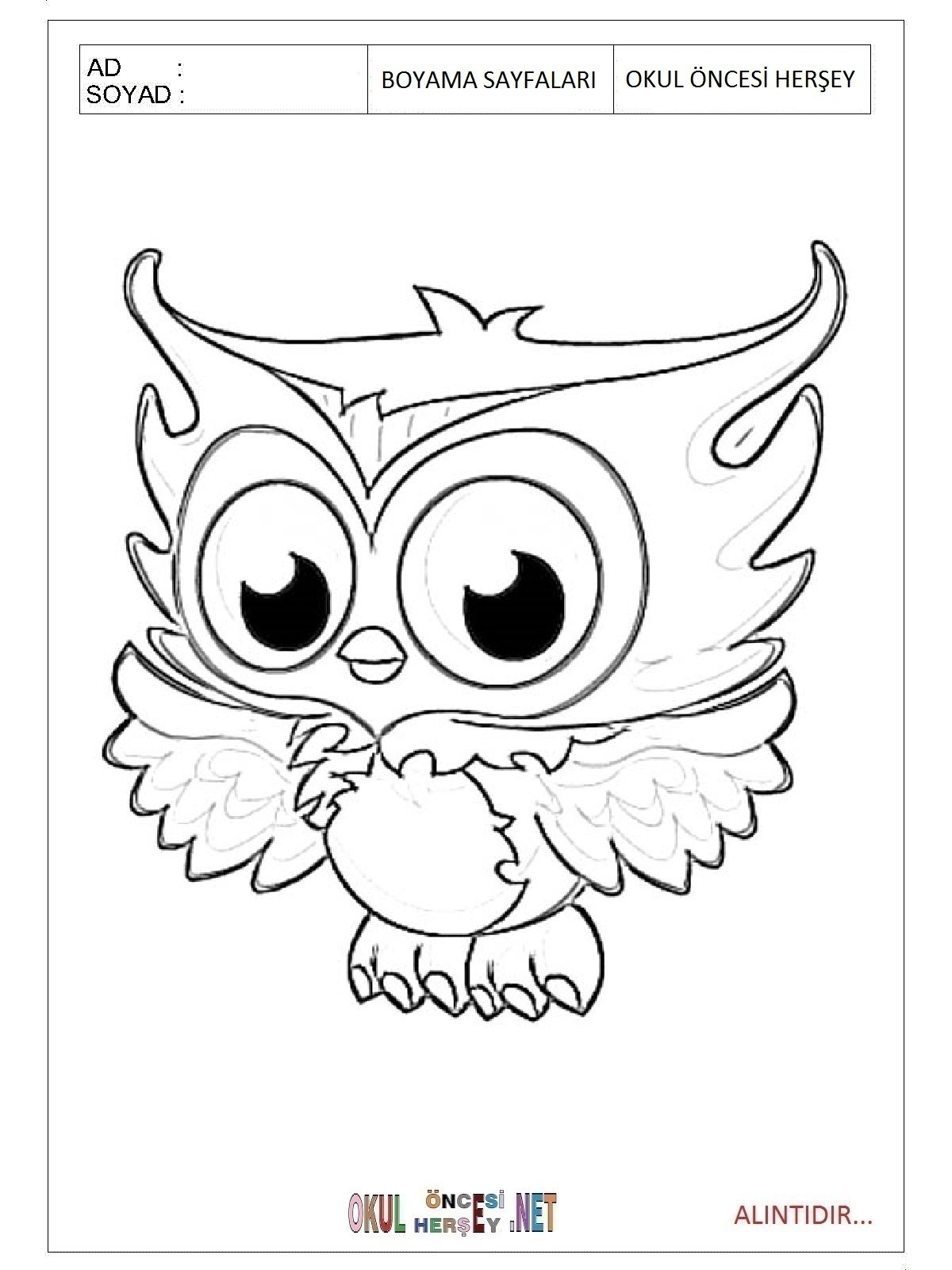 Раскраски милые Совята