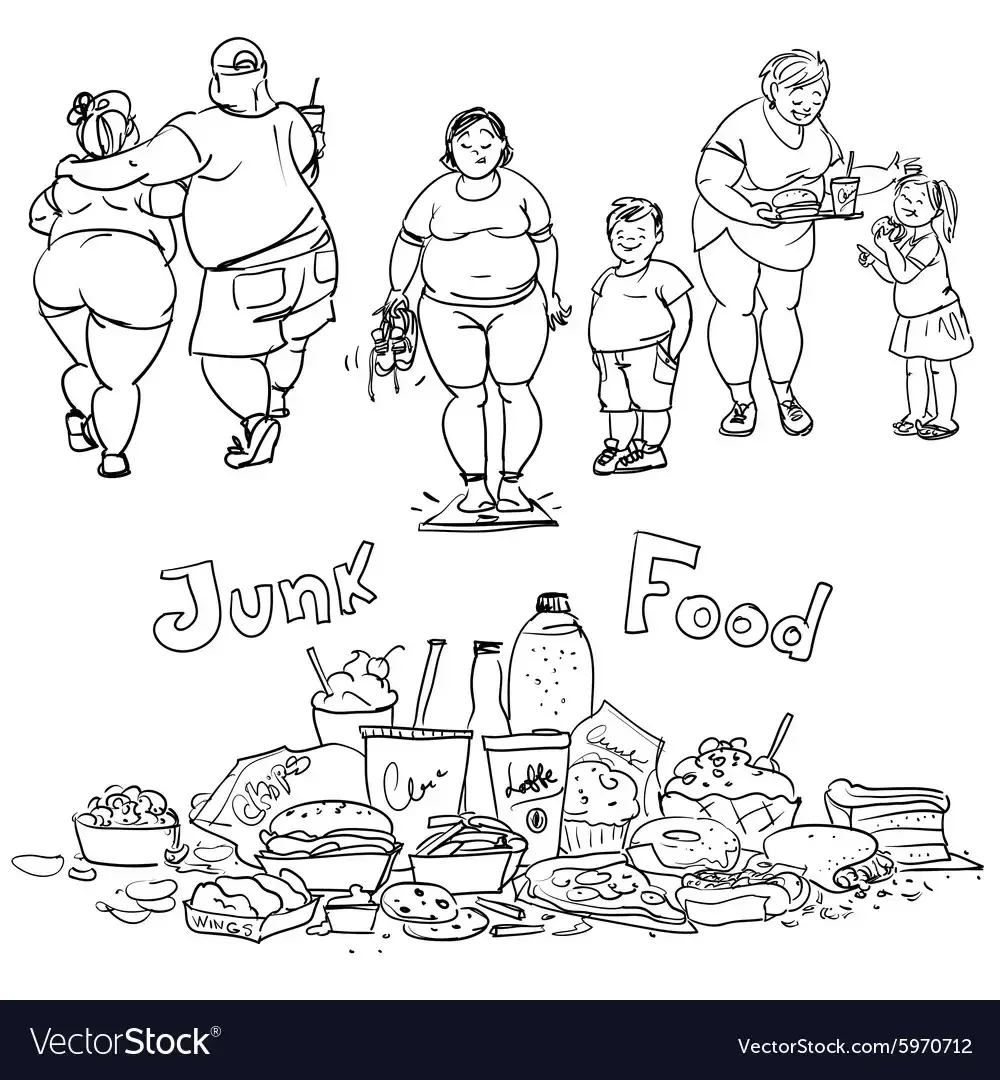 Ожирение раскраска