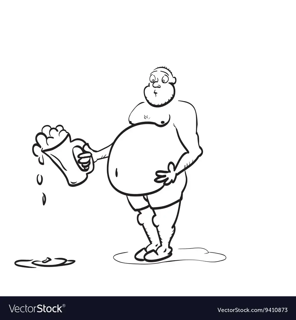 Мужчины с пивным животом шаржи