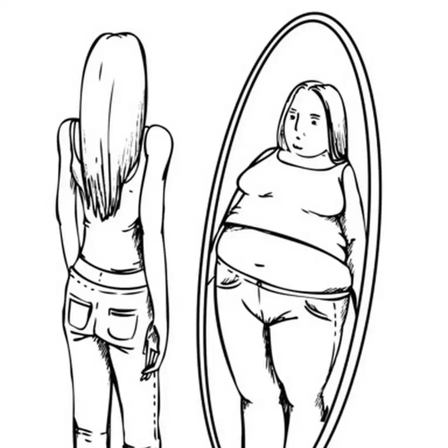 Худая в зеркале толстая