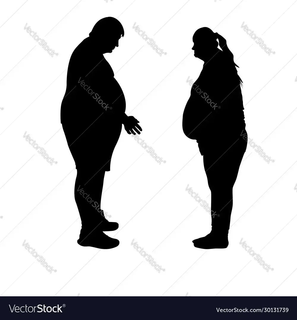 Толстый человек силуэт