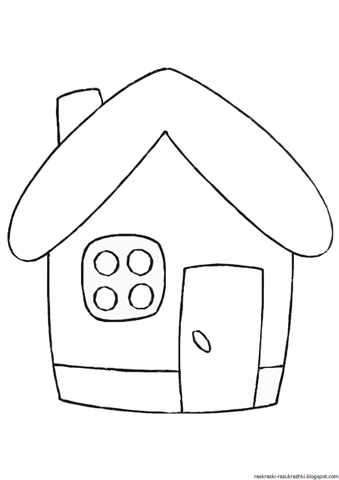 Новогодний домик контур