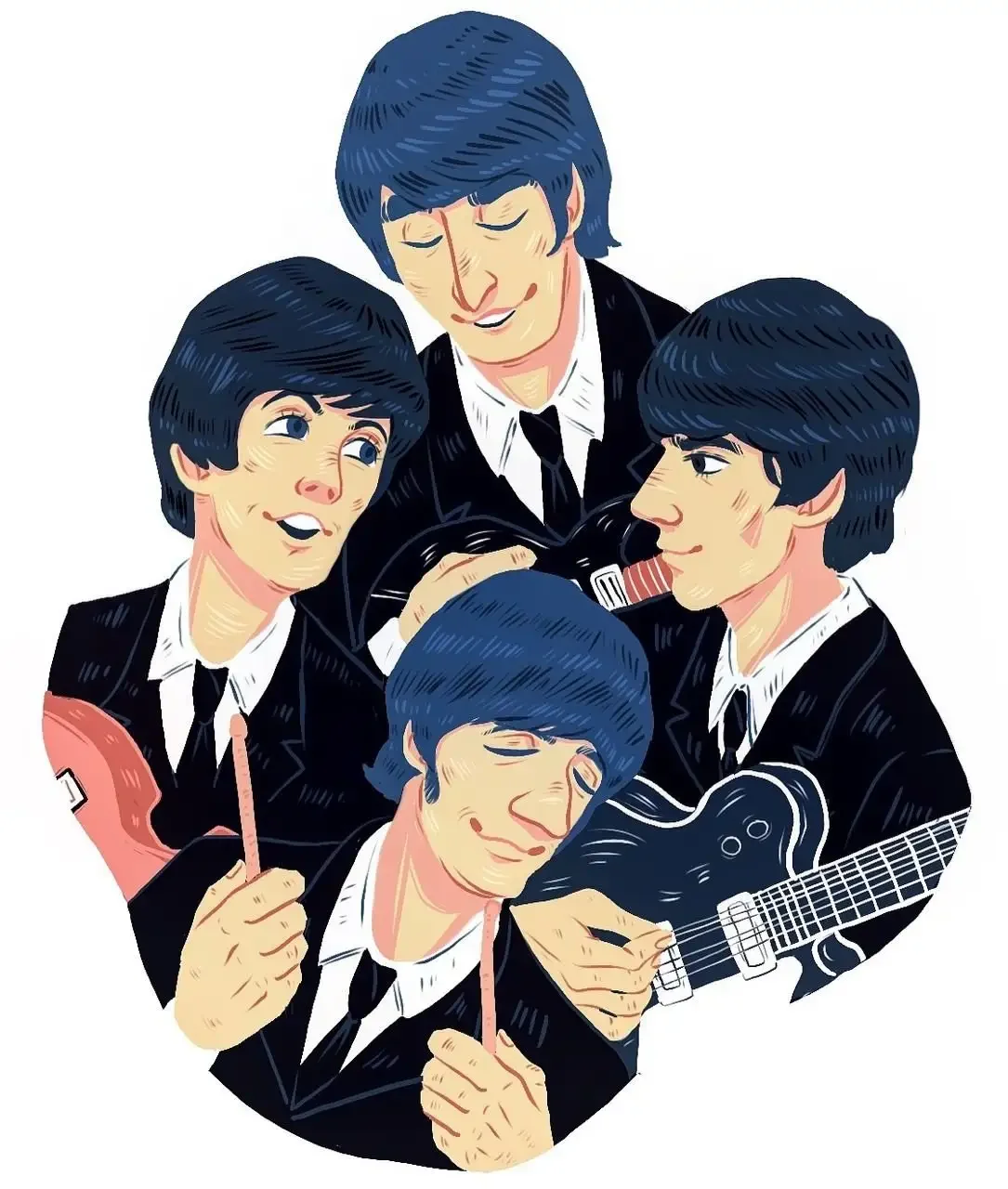 Группа Битлз рисунок