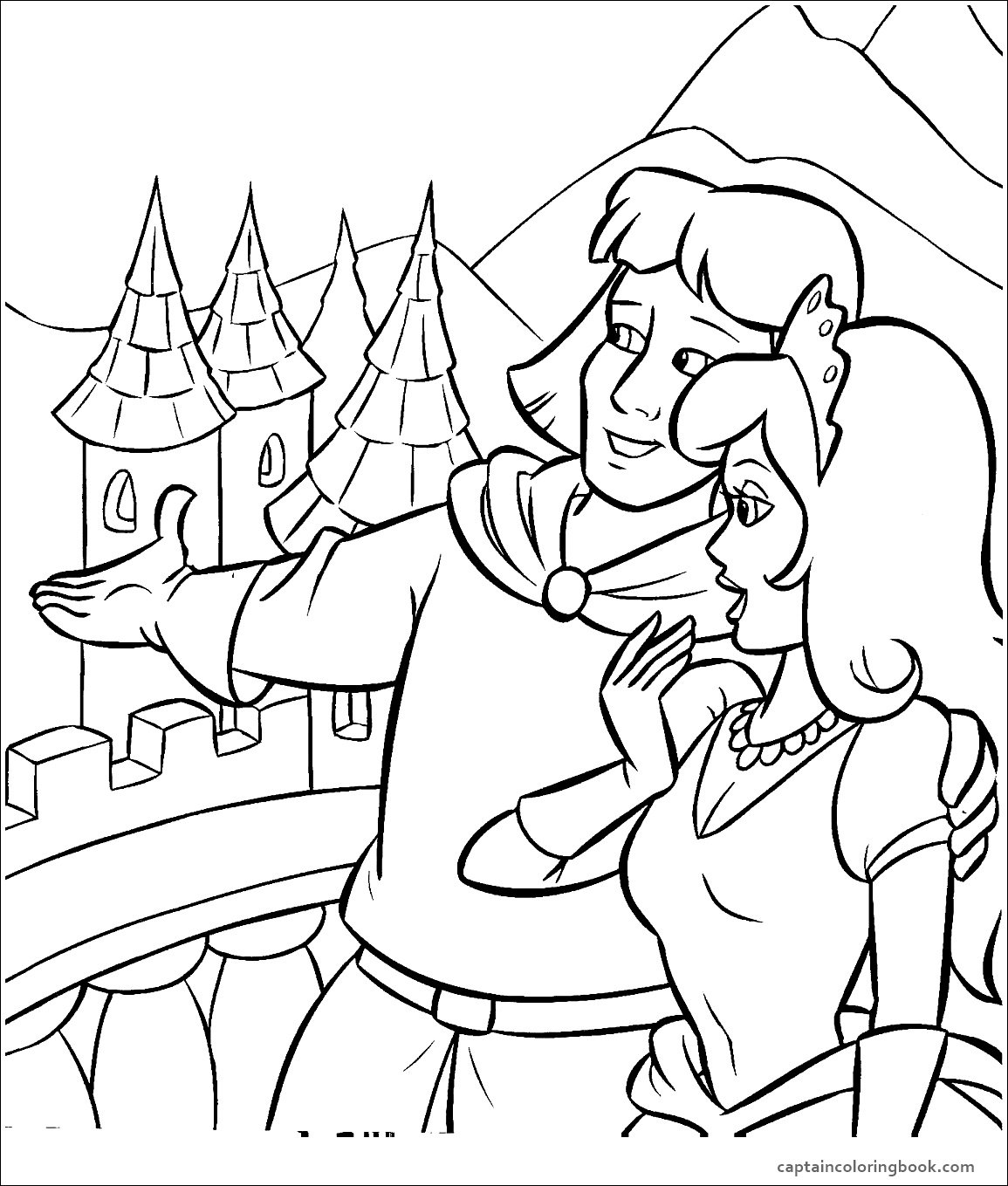 Раскраска принцесса Дисней свадьба