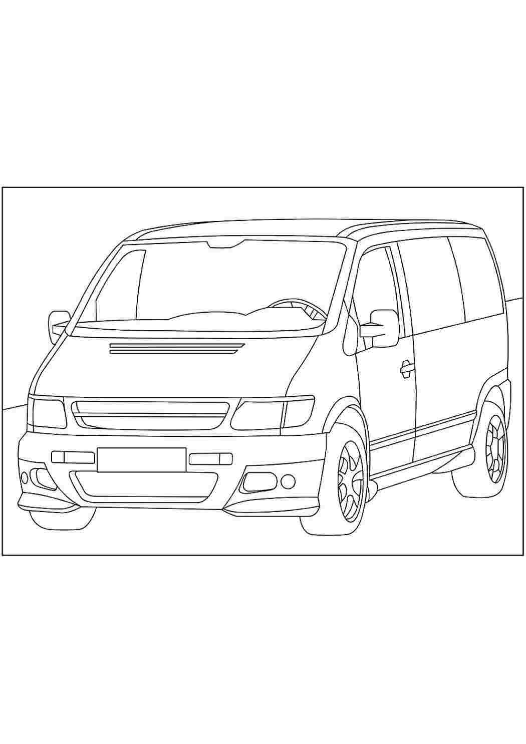 Раскраска Фольксваген Мультивен