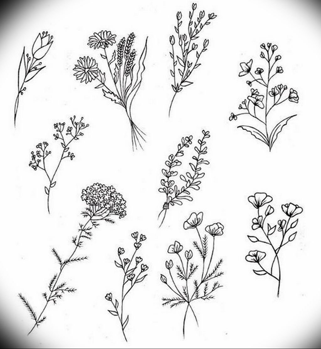 Мелкие цветы эскиз