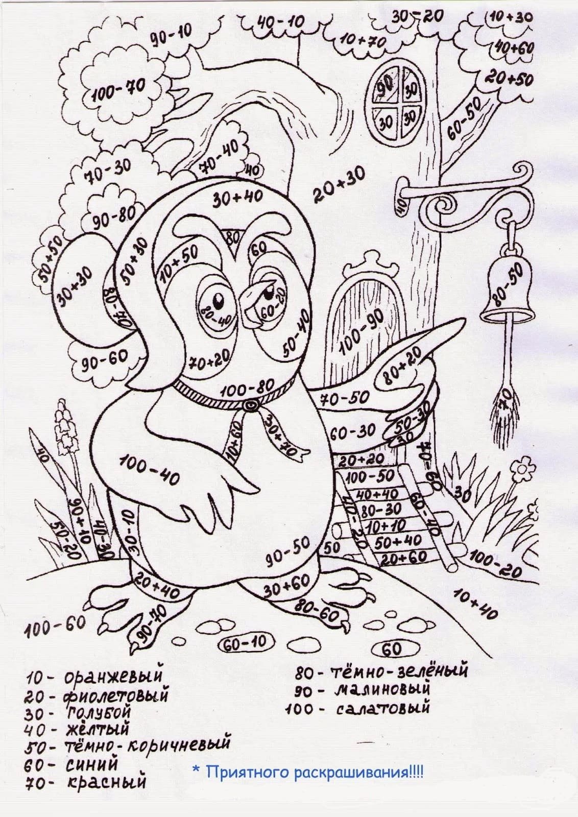 Раскраска математика для дошкольников