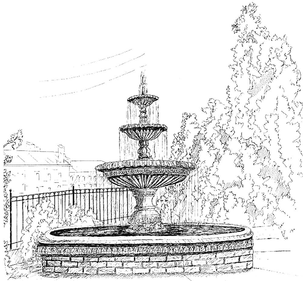 Фонтан карандашом