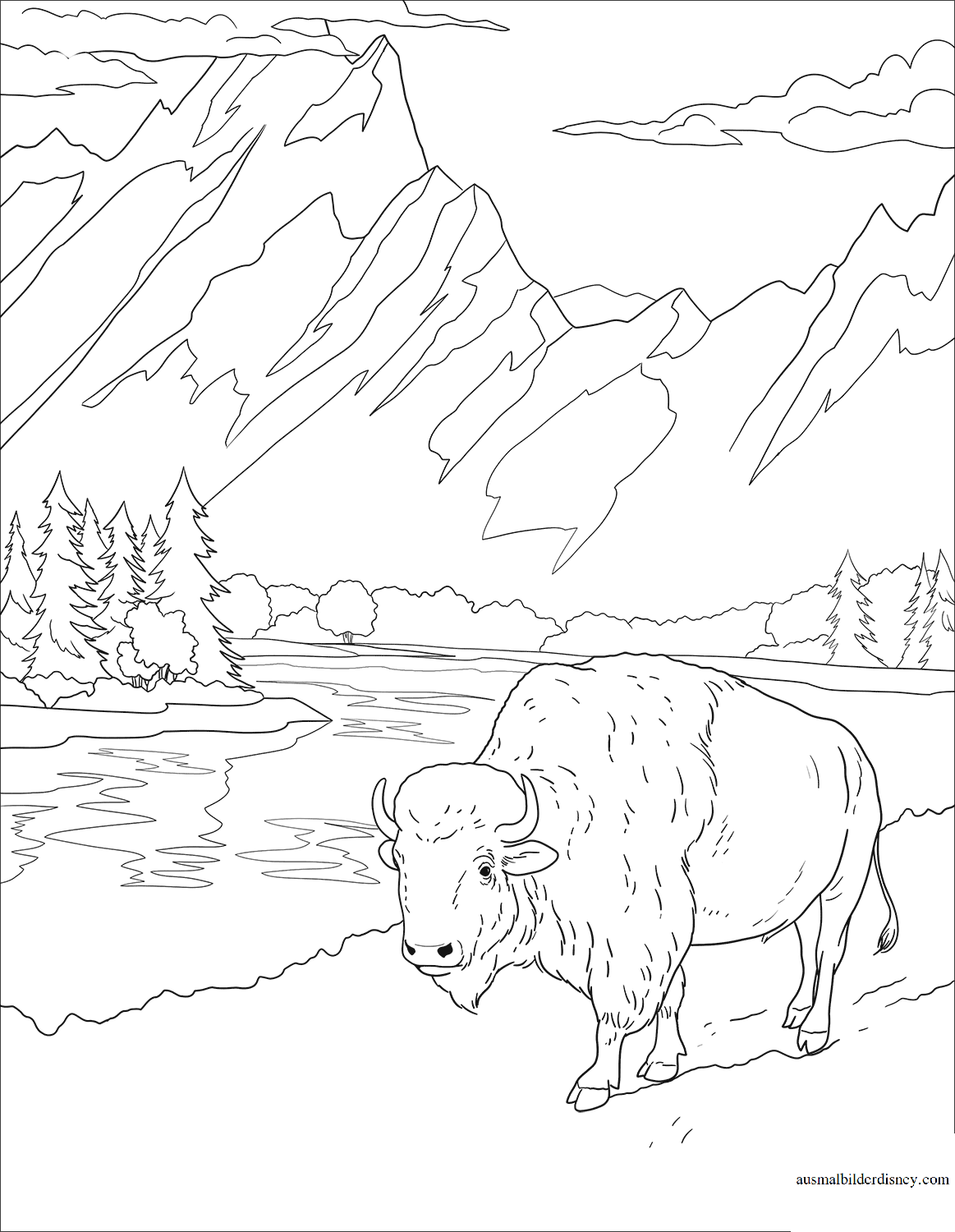 Пейзаж контур