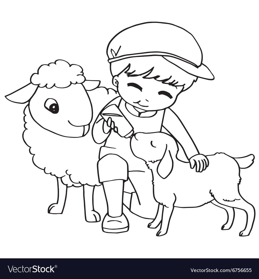 Мальчик пастух раскраска