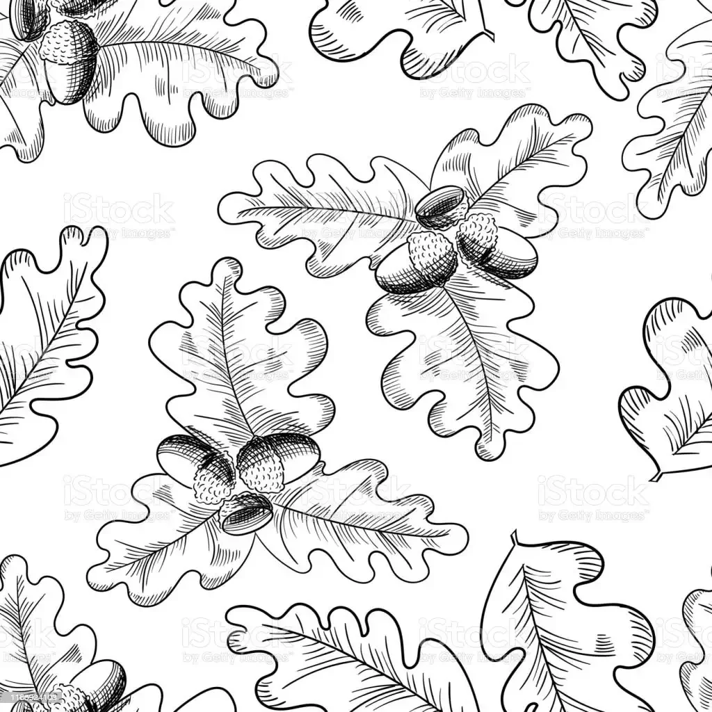 Паттерн из дубовых листьев