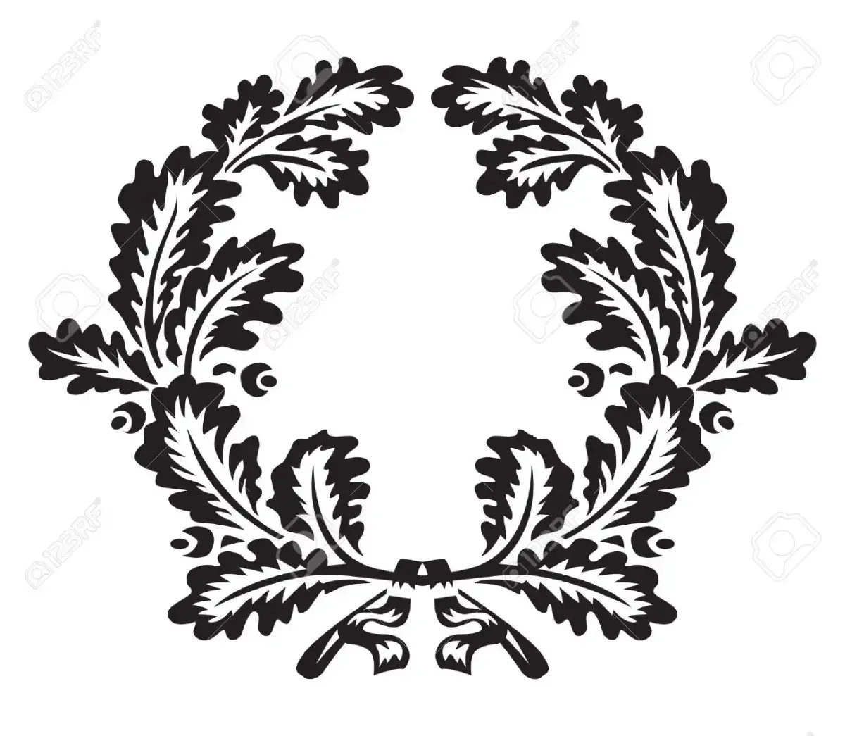 Листья дуба эскиз тату