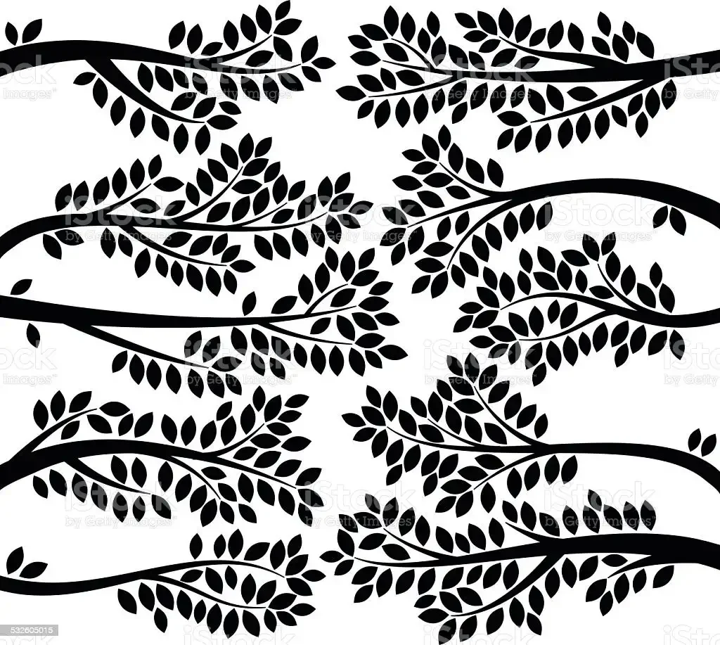 Рамка листья черно-белая