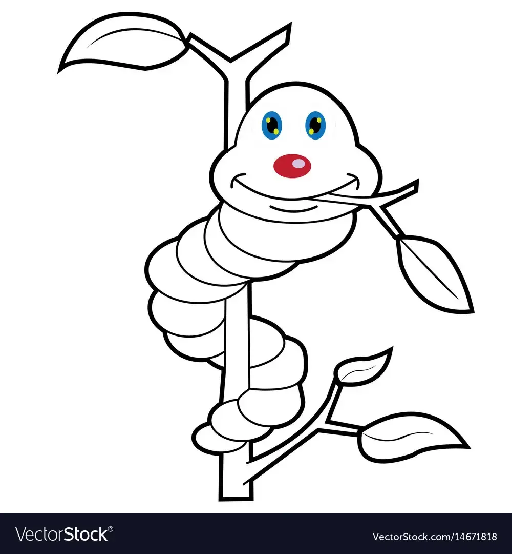 Гусеница листовертка раскраска