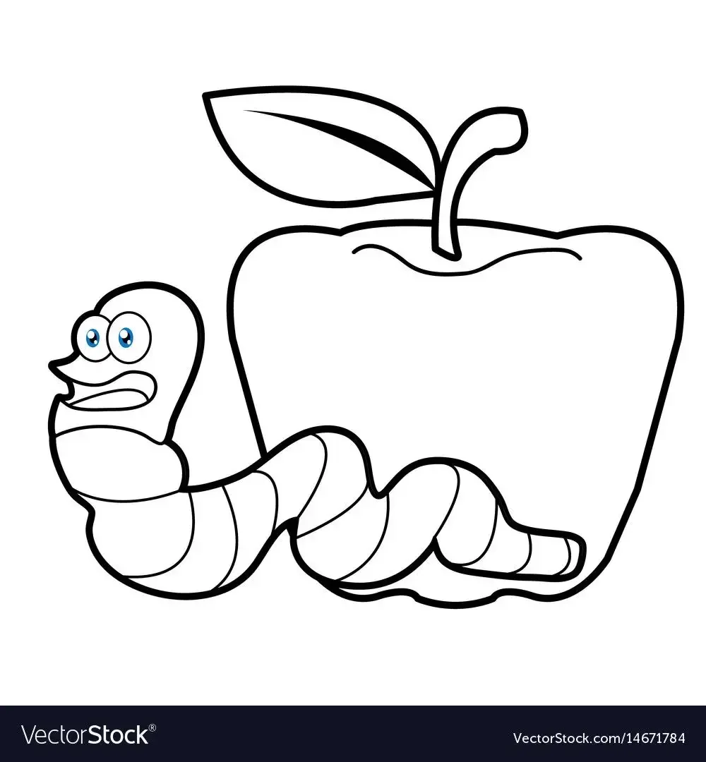 Раскраска червячок с лапками