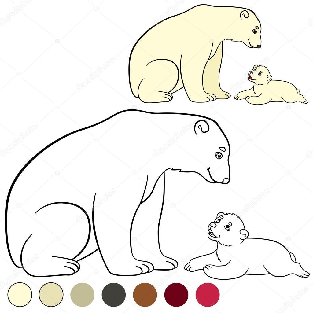 Нарисовать медведицу с медвежонком