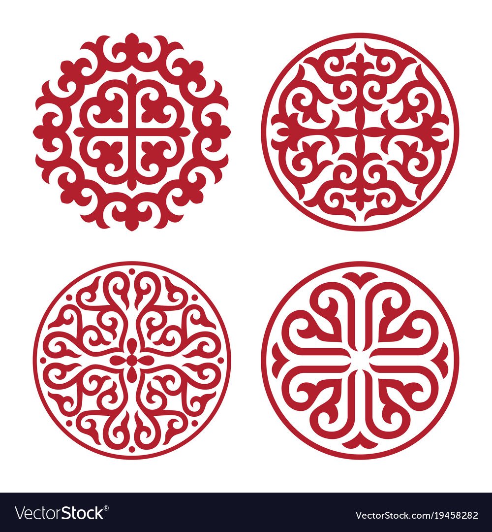 Кыргызские узоры круглые