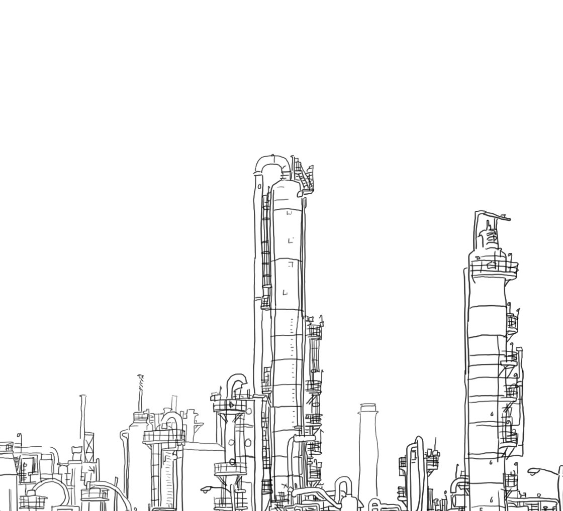 Силуэт завода с трубами