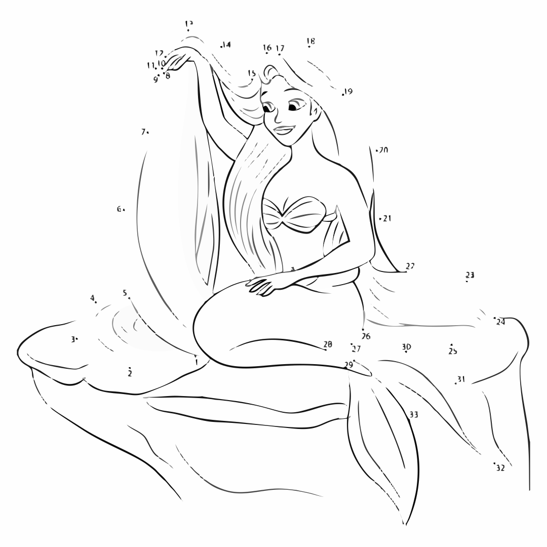 Раскраска по номерам принцессы Дисней