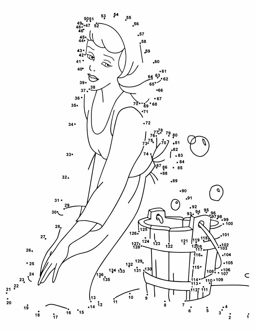 Раскраска по номерам принцессы Дисней