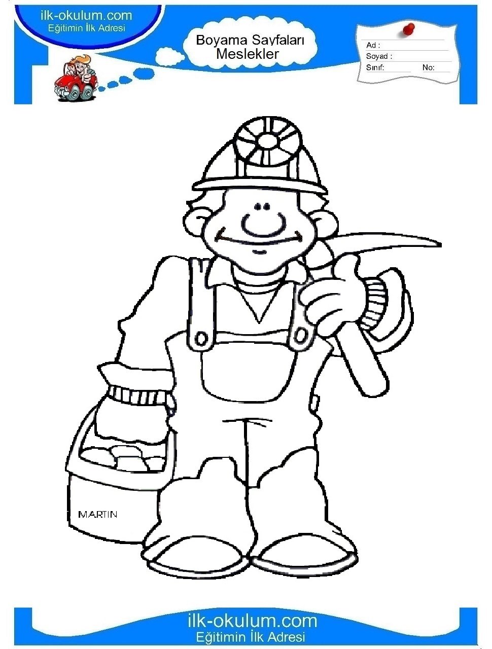 Раскраска шахтёрские прфессии