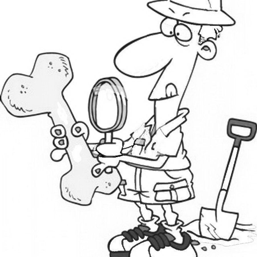 Археолог раскраска для детей