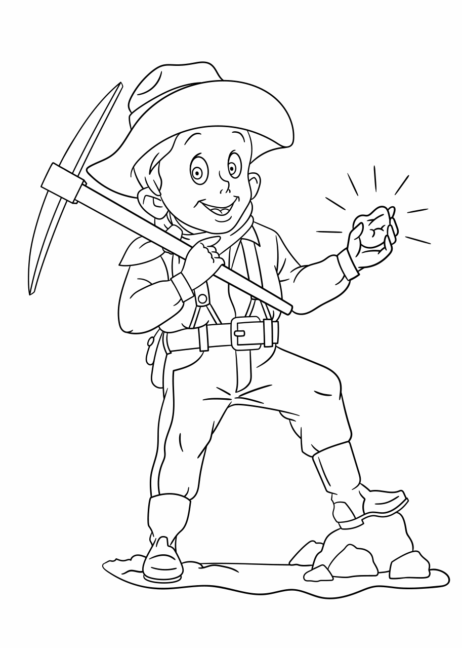 Геолог раскраска для детей