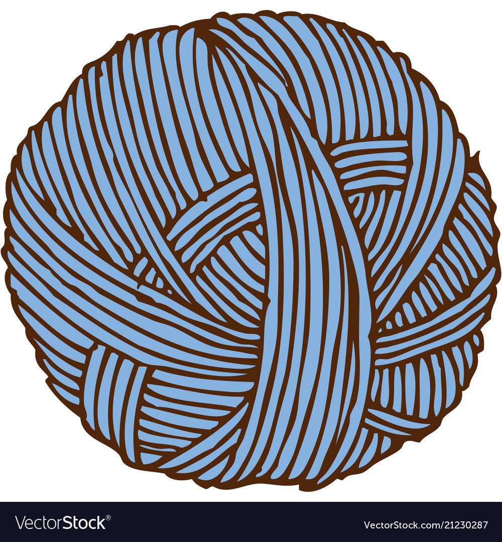 Нарисованный клубок пряжи