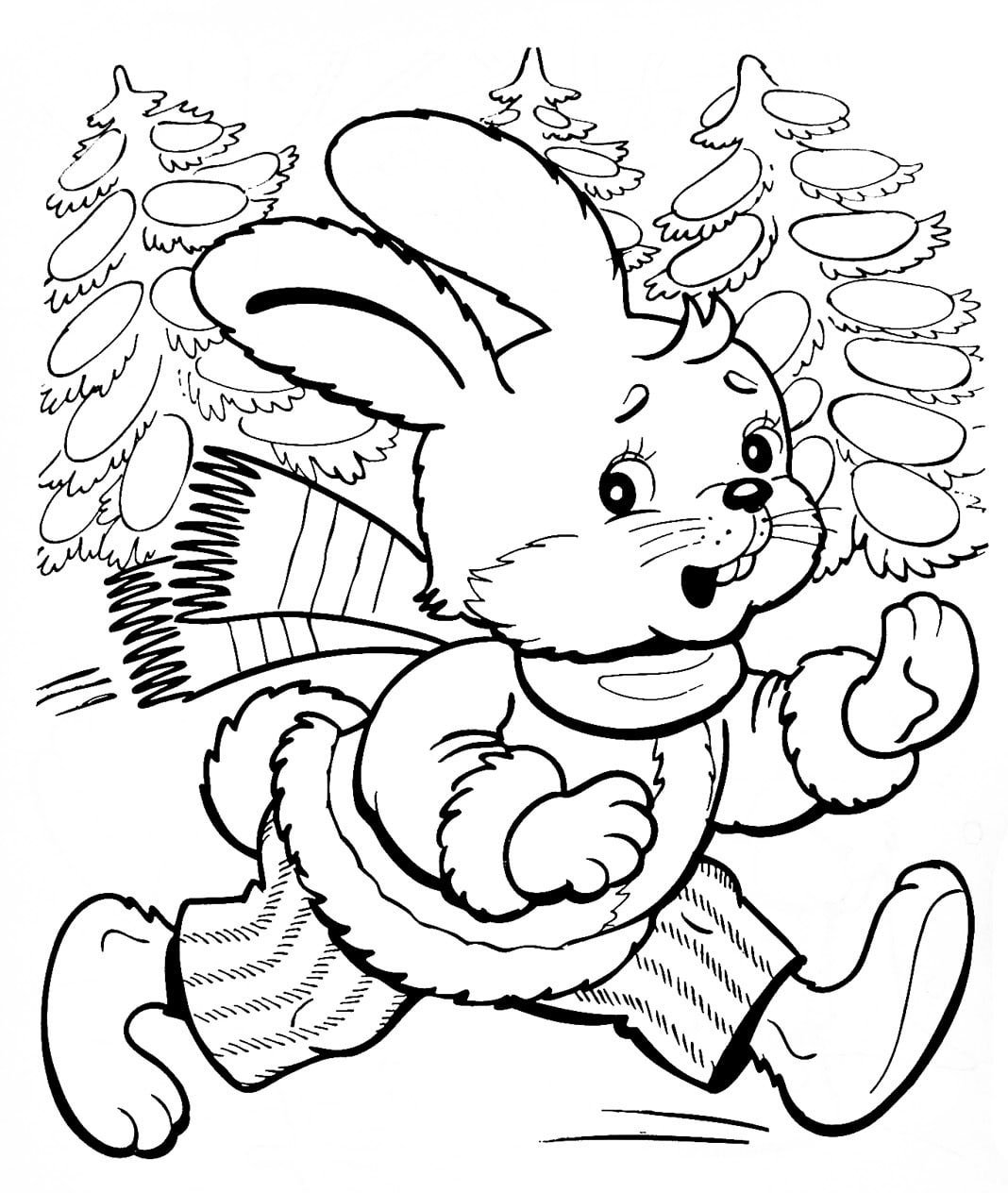 Иллюстрация Храбрый заяц