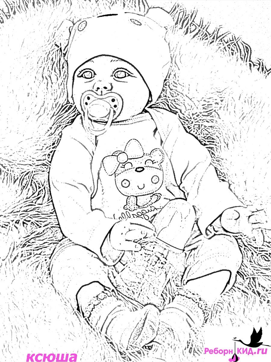 Раскраска текстильная кукла