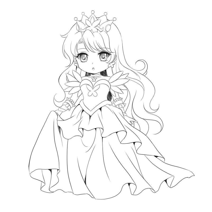 Раскраска Геншин Чиби