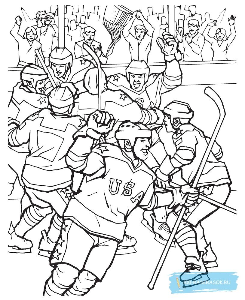 Раскраска хоккеист