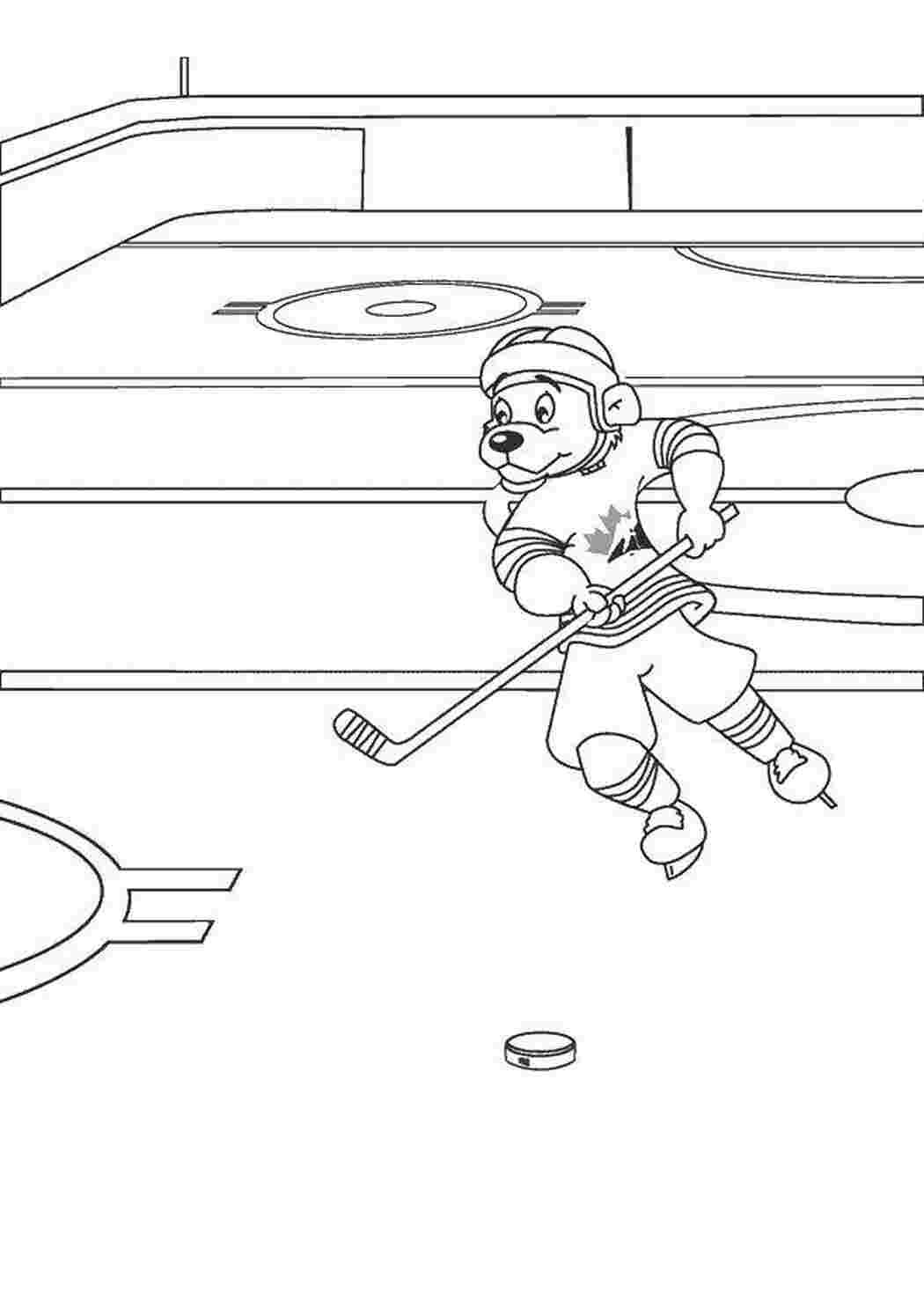 Раскраски на тему хоккей для детей