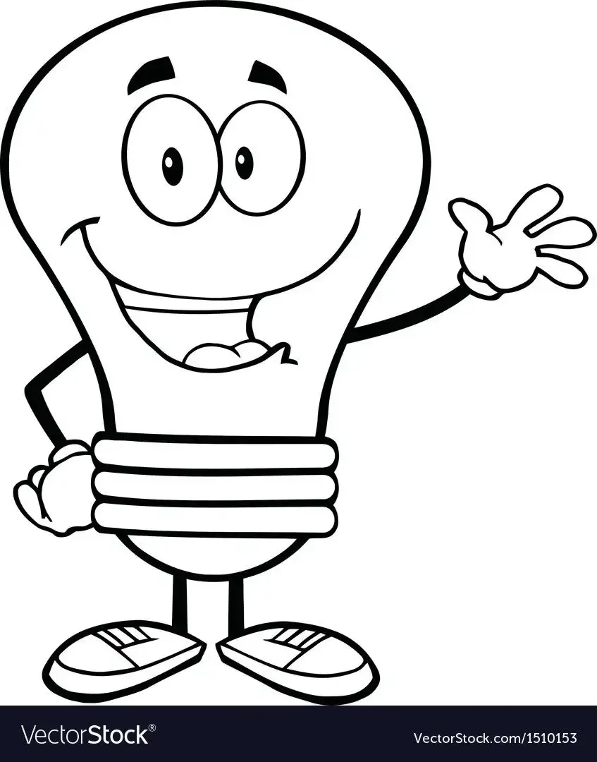Лампочка раскраска для детей