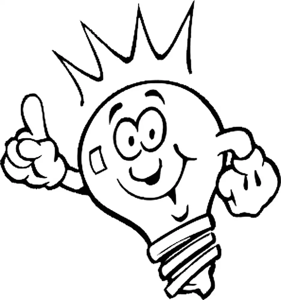 Веселая лампочка раскраска