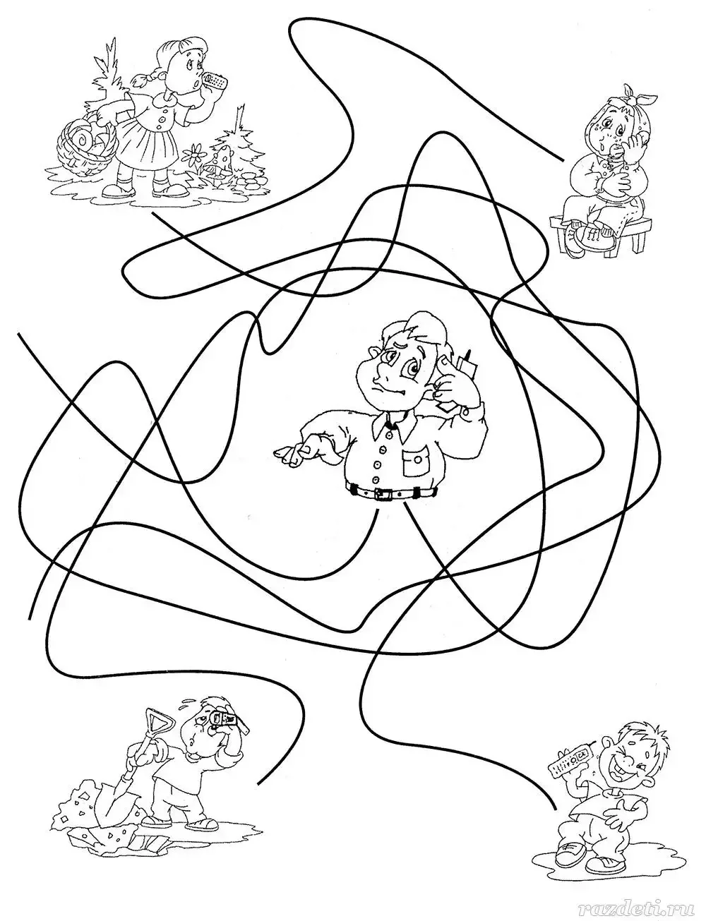 Лабиринт по Чуковскому для дошкольников