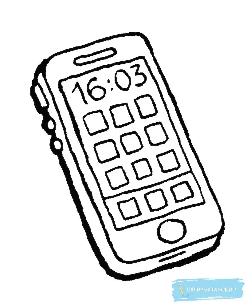 Мобильный телефон раскраска