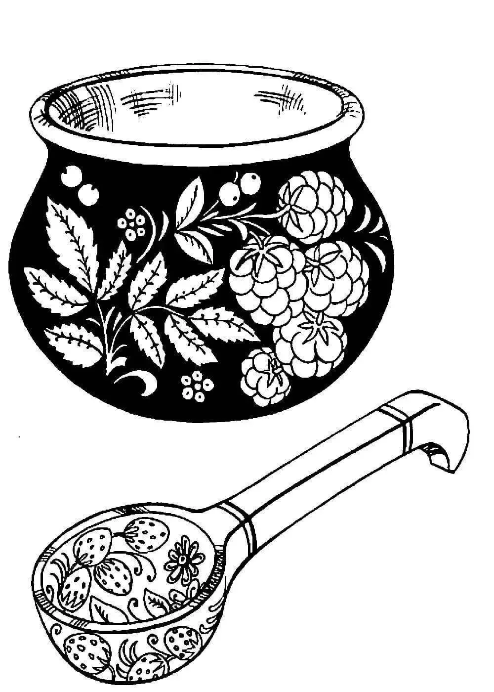 Хохлома раскраска